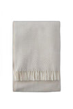 55" X 70" Linen And White Cotton Blend Geometric Plush Throw Blanket with Fringe