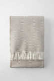 55" X 70" Cinnamon And White Cotton Blend Plush Throw Blanket with Fringe