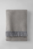 55" X 70" Taupe Cotton Blend Plush Throw Blanket with Fringe