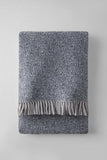 55" X 70" Black Cotton Blend Plush Throw Blanket with Fringe
