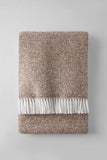 55" X 70" Camel Cotton Blend Plush Throw Blanket with Fringe