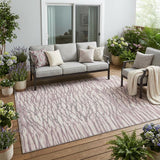5' X 8' Blush And Pink Abstract Washable Indoor Outdoor Area Rug