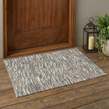 3' X 5' Taupe And Brown Abstract Washable Indoor Outdoor Area Rug