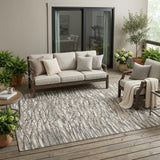 5' X 8' Taupe And Brown Abstract Washable Indoor Outdoor Area Rug