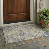 3' X 5' Gray And Khaki Abstract Washable Indoor Outdoor Area Rug