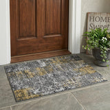3' X 5' Black And Gray Abstract Washable Indoor Outdoor Area Rug