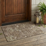 3' X 5' Chocolate And Brown Abstract Washable Indoor Outdoor Area Rug