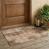 3' X 5' Copper And Orange Abstract Washable Indoor Outdoor Area Rug