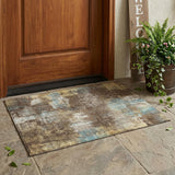 3' X 5' Brown And Coffee Abstract Washable Indoor Outdoor Area Rug