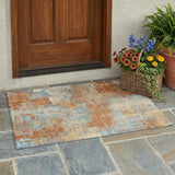 3' X 5' Orange And Rust Abstract Washable Indoor Outdoor Area Rug