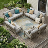 8' X 10' Silver And Gray Abstract Washable Indoor Outdoor Area Rug