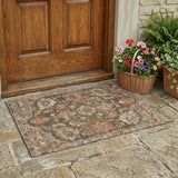 3' X 5' Chocolate And Brown Floral Medallion Washable Indoor Outdoor Area Rug