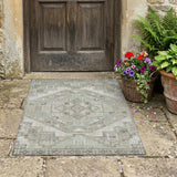 3' X 5' Ivory And Pewter Southwestern Washable Indoor Outdoor Area Rug
