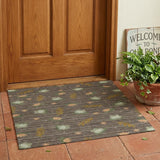 3' X 5' Chocolate And Brown Botanical Leaves Washable Indoor Outdoor Area Rug