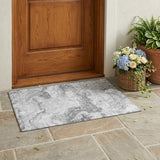 3' X 5' Gray And Silver Abstract Washable Indoor Outdoor Area Rug