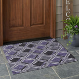 3' X 5' Purple And Lavender Geometric Washable Indoor Outdoor Area Rug