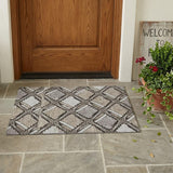 3' X 5' Khaki And Brown Geometric Washable Indoor Outdoor Area Rug