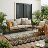 5' X 8' Brown And Graphite Geometric Washable Indoor Outdoor Area Rug