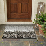 3' X 5' Ivory And Graphite Geometric Washable Indoor Outdoor Area Rug