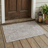 3' X 5' Beige And Brown Oriental Washable Indoor Outdoor Area Rug
