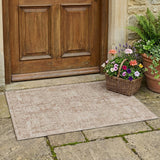 3' X 5' Copper And Orange Oriental Washable Indoor Outdoor Area Rug