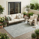 5' X 8' Sage And Green Oriental Washable Indoor Outdoor Area Rug