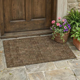 3' X 5' Copper And Orange Oriental Washable Indoor Outdoor Area Rug