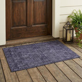 3' X 5' Eggplant And Purple Oriental Washable Indoor Outdoor Area Rug