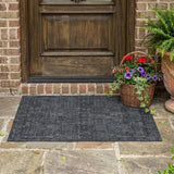 3' X 5' Gray And Graphite Oriental Washable Indoor Outdoor Area Rug