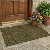 3' X 5' Walnut And Gold Oriental Washable Indoor Outdoor Area Rug