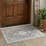 3' X 5' Chocolate And Brown Oriental Washable Indoor Outdoor Area Rug