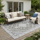 5' X 8' Chocolate And Brown Oriental Washable Indoor Outdoor Area Rug