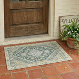 3' X 5' Fern Green And Green Oriental Washable Indoor Outdoor Area Rug
