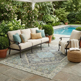 5' X 8' Gray And Graphite Oriental Washable Indoor Outdoor Area Rug