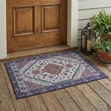 3' X 5' Linen And Ivory Oriental Washable Indoor Outdoor Area Rug