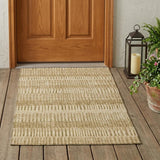 3' X 5' Copper And Orange Striped Washable Indoor Outdoor Area Rug