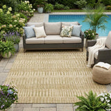 5' X 8' Copper And Orange Striped Washable Indoor Outdoor Area Rug