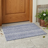 3' X 5' Sky Blue And Blue Striped Washable Indoor Outdoor Area Rug
