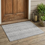 3' X 5' Silver And Gray Striped Washable Indoor Outdoor Area Rug