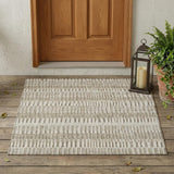 3' X 5' Taupe And Brown Striped Washable Indoor Outdoor Area Rug