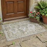 3' X 5' Beige And Brown Oriental Washable Indoor Outdoor Area Rug
