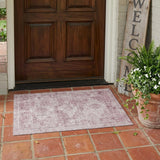 3' X 5' Pink And Blush Oriental Washable Indoor Outdoor Area Rug