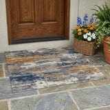 3' X 5' Granite Gray And Gray Abstract Washable Indoor Outdoor Area Rug