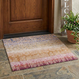 3' X 5' Orange And Beige Abstract Washable Indoor Outdoor Area Rug