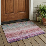 3' X 5' Pink And Blush Abstract Washable Indoor Outdoor Area Rug