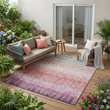 5' X 8' Pink And Blush Abstract Washable Indoor Outdoor Area Rug