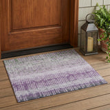 3' X 5' Purple And Lavender Abstract Washable Indoor Outdoor Area Rug