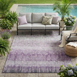 5' X 8' Purple And Lavender Abstract Washable Indoor Outdoor Area Rug