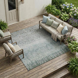 8' X 10' Sage And Green Abstract Washable Indoor Outdoor Area Rug