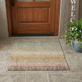 3' X 5' Wheat And Gold Abstract Washable Indoor Outdoor Area Rug